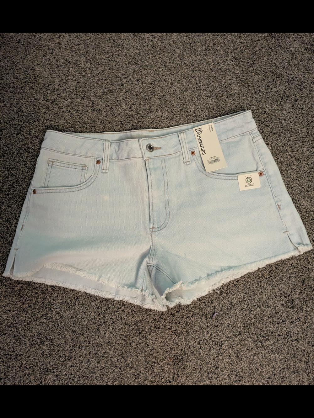 No Boundaries Light Blue Denim Cutoff Shorts